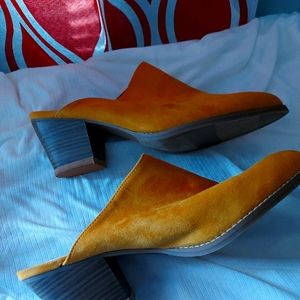 Mustard colour mules
